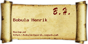 Bobula Henrik névjegykártya